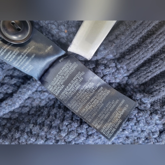 Tommy Hilfiger Men's Classic Blue Flag Striped Cable Knit Cardigan M - Picture 5 of 10